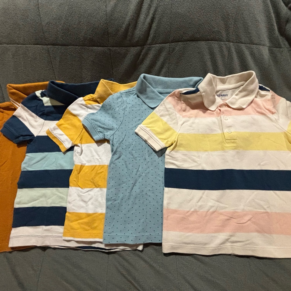 5 pcs Old Navy Boy’s Short-Sleeve Polo Shirt - Pastel Stripe